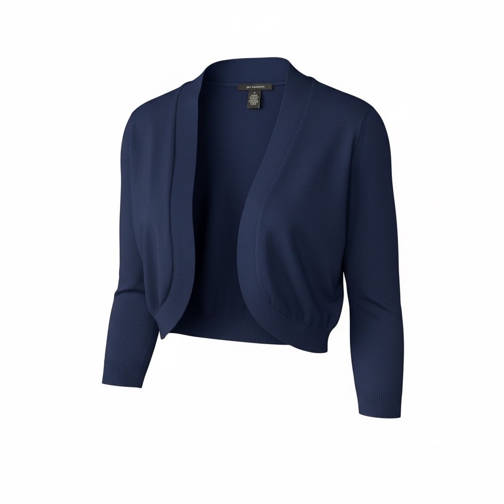 89th & Madison XL Bolero Shrug NWT Navy Blue Open Front Cardigan Knit Jacket